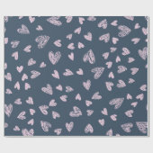 Dainty roze hart patroon cadeaupapier (Vlak)