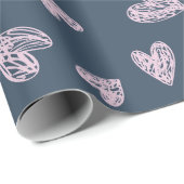 Dainty roze hart patroon cadeaupapier (Rol Hoek)