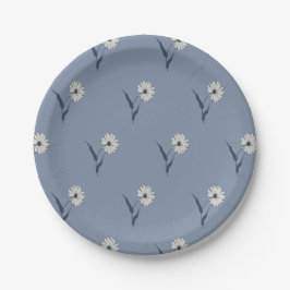 Dainty Scattered Aster Botanical | Faded Blue Papieren Bordje