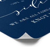 Dainty Script Blue Pick a Seat not a Side Wedding Poster (Hoek)