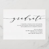 Dainty Script Drie Foto Afstuderen Folie Uitnodiging (Achterkant)