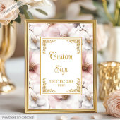 Dainty stoffige roze bloemen met gouden accenten 8 poster