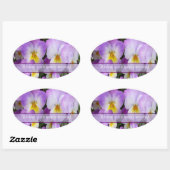 Dainty Violas ~ Sticker ovale (Feuille)