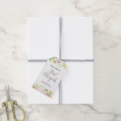 Dainty Waterverf Floral Bat Mitzvah Dank u Cadeaulabel (Met Touw)
