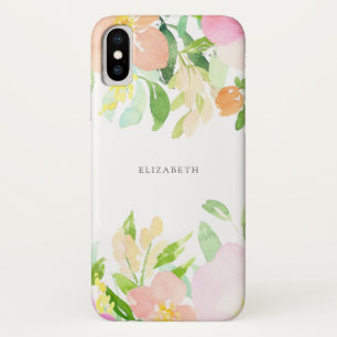 Dainty Waterverf Flowers   Pastel Floral iPhone X Hoesje