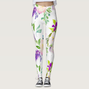 Dainty Waterverf Flowers Pioenen en Wisterias Leggings