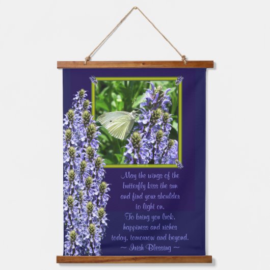 Dainty White Butterfly Moth Irish Blessing Hangend Wandkleed (Voorkant)
