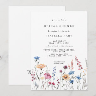 Dainty Wild Fleur nuptiale Invitation à la douche