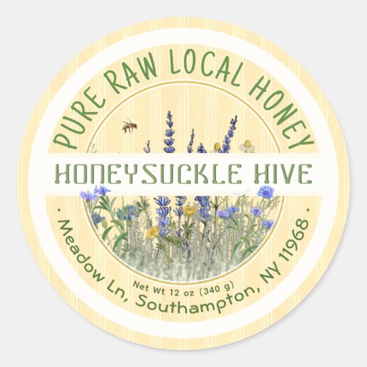 Dainty Wildbloems Honey Label Pure Raw Local (Voorkant)