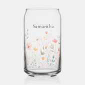 Dainty Wildflower Personalized Blikvorm Glas (Voorkant)