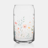 Dainty Wildflower Personalized Blikvorm Glas (Links)