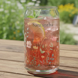 Dainty Wildflower Personalized Blikvorm Glas