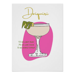 Daiquiri Cocktail Art Print Perfect Poster