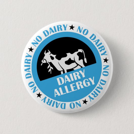 Dairy Allergy Badge Ronde Button 5,7 Cm (Voorkant)