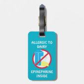 Dairy Allergy Ladybug Medical Alert Bagagelabel (Achterkant verticaal)