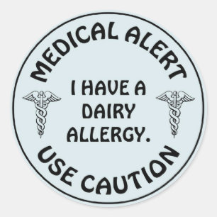 DAIRY ALLERGY RONDE STICKER