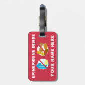 Dairy and Nut Allergy Alert Shark for Medical Kit Bagagelabel (Achterkant verticaal)