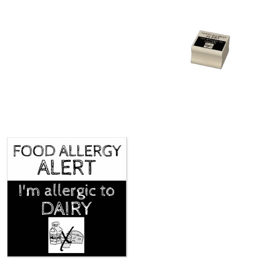 Dairy Food Allergy Alert Rubberstempel (Gestempeld)