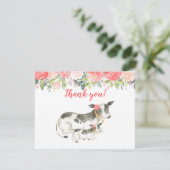 Dairy Koe Floral Peony Kaart (Staand voorkant)