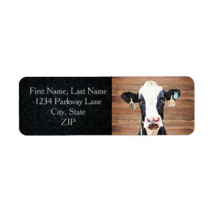 Dairy Koe Holstein Cute Boerderij Return Address Etiket