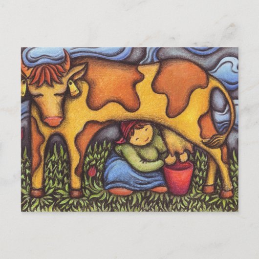 dairymaid briefkaart (Voorkant)