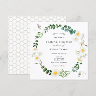 Daisées et abeilles nuptiale douche Invitation