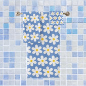 Daisées Retro Floral Pattern Blanc Bleu