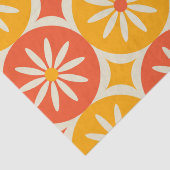 Daises and Atomic stars on Orange Yellow circles Tissuepapier (Detail)