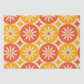 Daises and Atomic stars on Orange Yellow circles Tissuepapier (Voorkant)