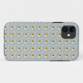 Daises Daisy white blue gold patroon achtergrond Case-Mate iPhone Case (Achterkant (horizontaal))