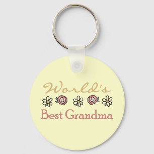 Daisies and Rozen World's Best Grandma Sleutelhanger
