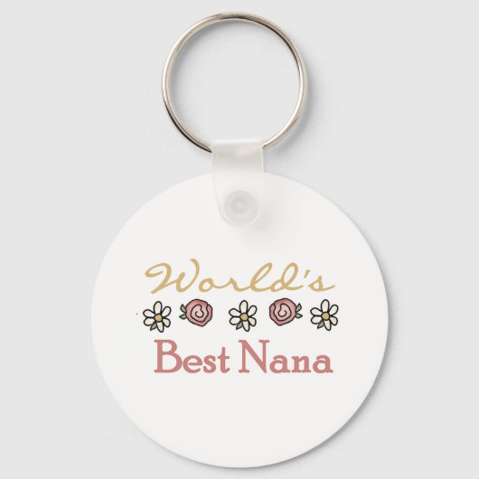 Daisies and Rozen World's Best Nana Tshirts Sleutelhanger (Voorkant)