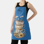 Daisies and Tea Cups Apron Schort (Insitu)