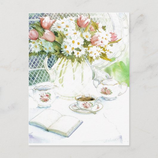 Daisies and Tulips and Tea Briefkaart (Voorkant)
