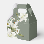 Daisies and White Lilies Green Background Fa Bedankdoosjes (Achterkant)