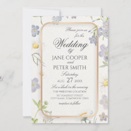 Daisies and wildflowers floral Wedding Invitation Kaart