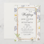 Daisies and wildflowers floral Wedding Invitation Kaart (Voorkant / Achterkant)