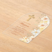 Daisies Arch Doop Acryl Uitnodigingen (Laagn)