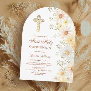 Daisies Arch Première communion Invitation