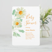 Daisies Baby shower Invitation Kaart (Staand voorkant)