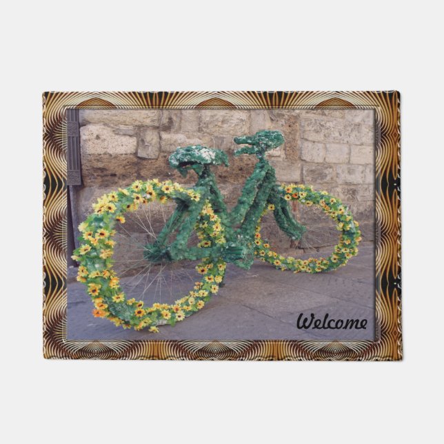Daisies Bicycle Doormat Deurmat (Voorkant)