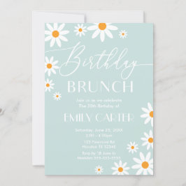 Daisies Birthday Brunch Party Invitation Kaart