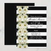 Daisies & Black White Stripes Modern Floral Kaart (Voorkant / Achterkant)