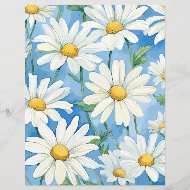 Daisies Bloemen Scrapbooking Papier (Voorkant)