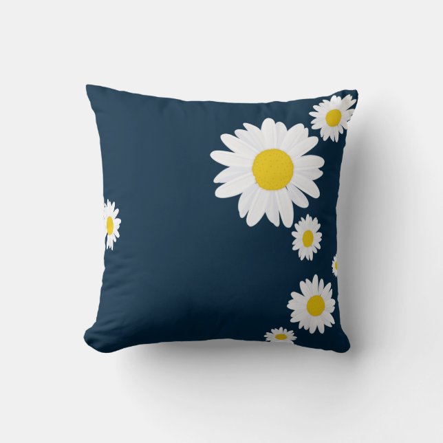 Daisies Blue Kussen (Voorkant)