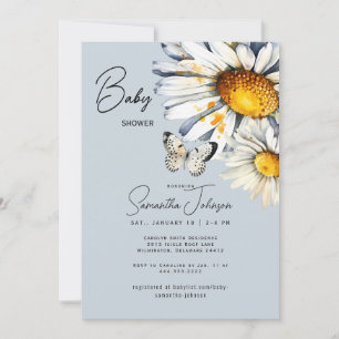Daisies & Butterfly Baby shower Kaart