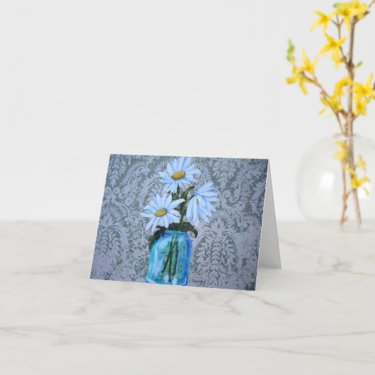 DAISIES - Carte de note d'art originale (Fleur jaune)