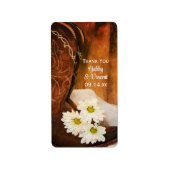 Daisies Cowboy Boots bruiloft Dank je wel Etiket (Voorkant)