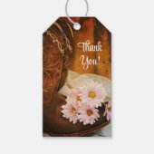 Daisies Cowboy Boots Western Wedding Favor Label Cadeaulabel (Voorkant)