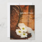 Daisies Cowboy Boots Western Wedding Save the Date (Voorkant)